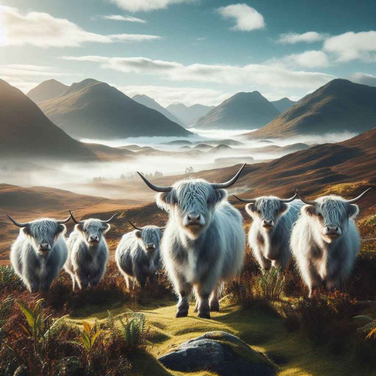Silver highland cattle