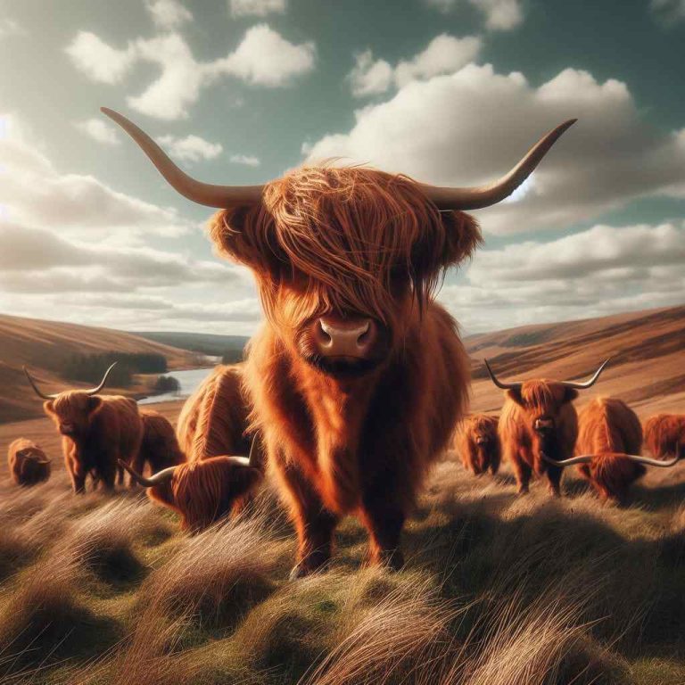 Red highland cattle